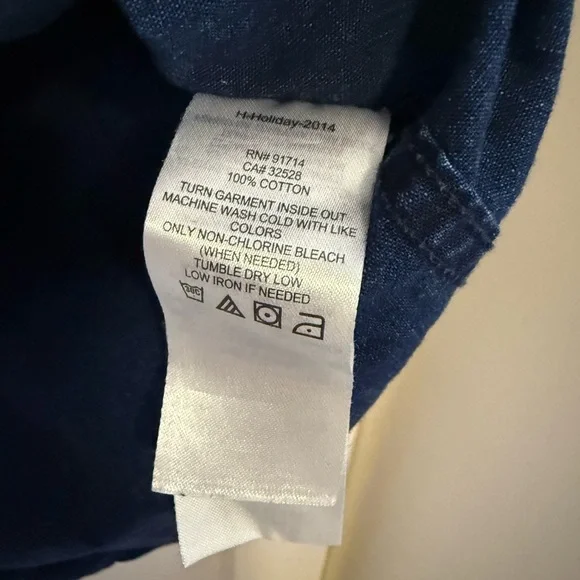 Armani Exchange Vintage Dark Blue Denim Western Y2K‎ Button Down Shirt- size S - Picture 5 of 9